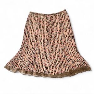 The Limited Pink and Brown Skirt